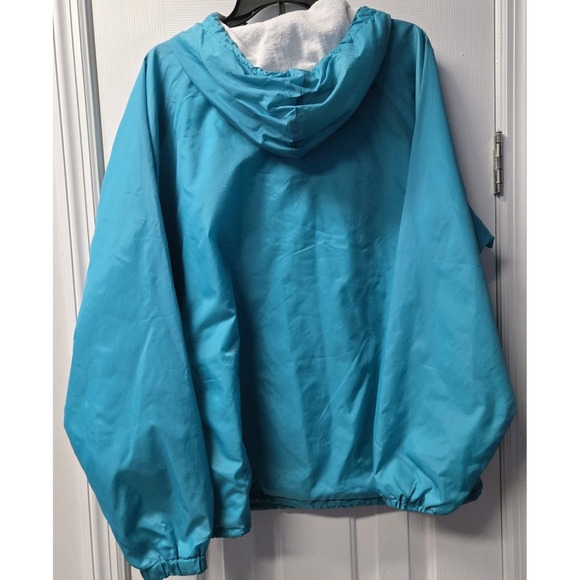 Cuffy's Cape Cod Women's Medium Turquoise 1/4 Zip Pullover Windbreaker. Flaw - Picture 3 of 8